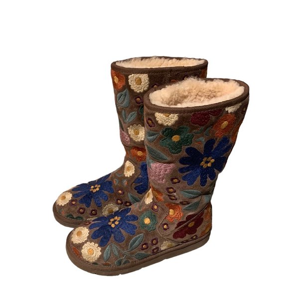 UGG Shoes Rare Limited Edition Ugg Wahine Floral Embroidered Boots